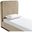 Bowery Hill Contemporary Beige Durable Velvet Upholstered Twin Bed