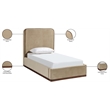 Bowery Hill Contemporary Beige Durable Velvet Upholstered Twin Bed
