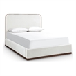 Bowery Hill Contemporary Cream Durable Velvet Upholstered King Bed