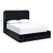 Bowery Hill Contemporary Black Durable Velvet Upholstered Full Bed