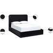 Bowery Hill Contemporary Black Durable Velvet Upholstered Full Bed