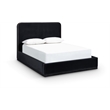 Bowery Hill Contemporary Black Durable Velvet Upholstered King Bed