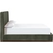 Bowery Hill Contemporary Green Durable Velvet Upholstered Full Bed