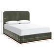 Bowery Hill Contemporary Green Durable Velvet Upholstered Full Bed