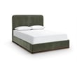 Bowery Hill Contemporary Green Durable Velvet Upholstered Full Bed