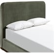 Bowery Hill Contemporary Green Durable Velvet Upholstered Queen Bed