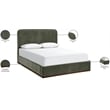 Bowery Hill Contemporary Green Durable Velvet Upholstered Queen Bed