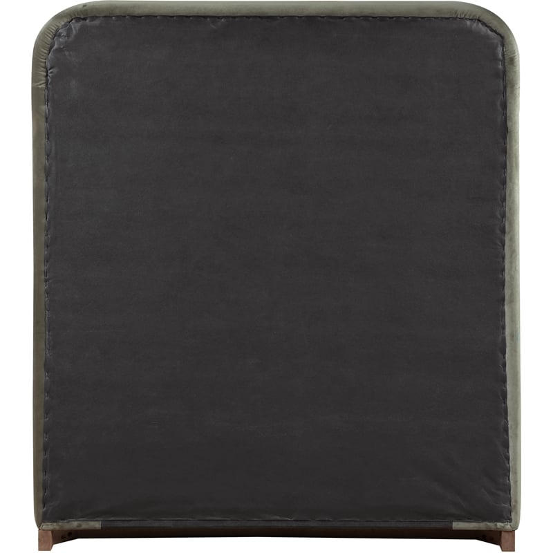Bowery Hill Contemporary Green Durable Velvet Upholstered Twin Bed