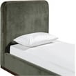 Bowery Hill Contemporary Green Durable Velvet Upholstered Twin Bed