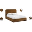 Bowery Hill Contemporary Saddle Velvet Upholstered Queen Bed