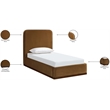 Bowery Hill Contemporary Saddle Durable Velvet Upholstered Twin Bed