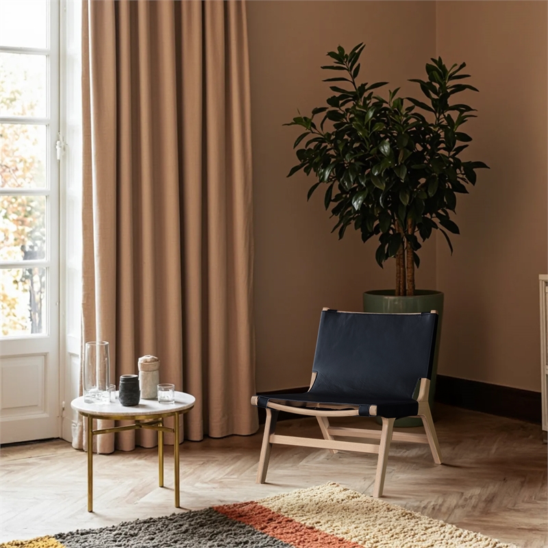 Bowery Hill Contemporary Black Vegan Leather Upholstered Accent Chair