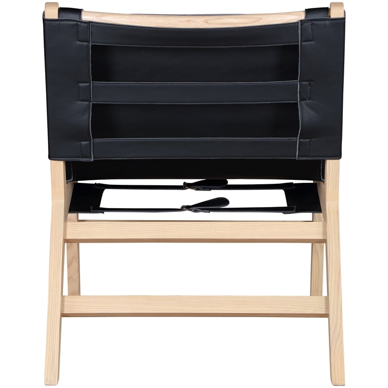 Bowery Hill Contemporary Black Vegan Leather Upholstered Accent Chair