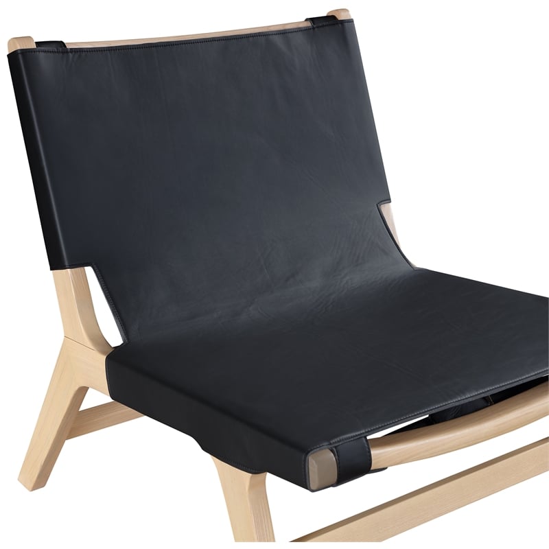 Bowery Hill Contemporary Black Vegan Leather Upholstered Accent Chair