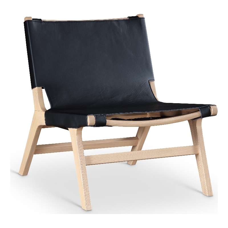 Bowery Hill Contemporary Black Vegan Leather Upholstered Accent Chair