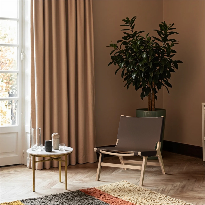 Bowery Hill Contemporary Brown Vegan Leather Upholstered Accent Chair