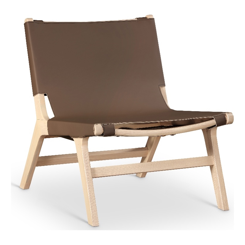 Bowery Hill Contemporary Brown Vegan Leather Upholstered Accent Chair