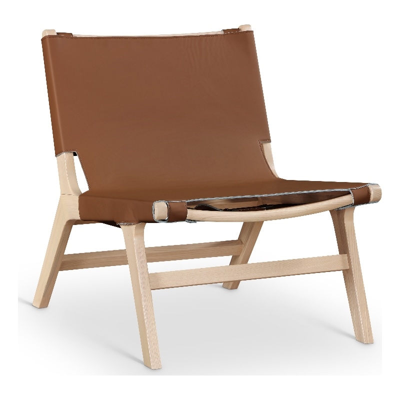 Bowery Hill Contemporary Cognac Vegan Leather Upholstered Accent Chair