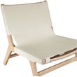 Bowery Hill Contemporary Cream Vegan Leather Upholstered Accent Chair