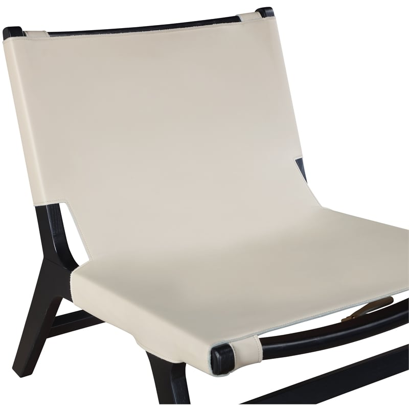 Bowery Hill Contemporary Beige Vegan Leather Upholstered Accent Chair