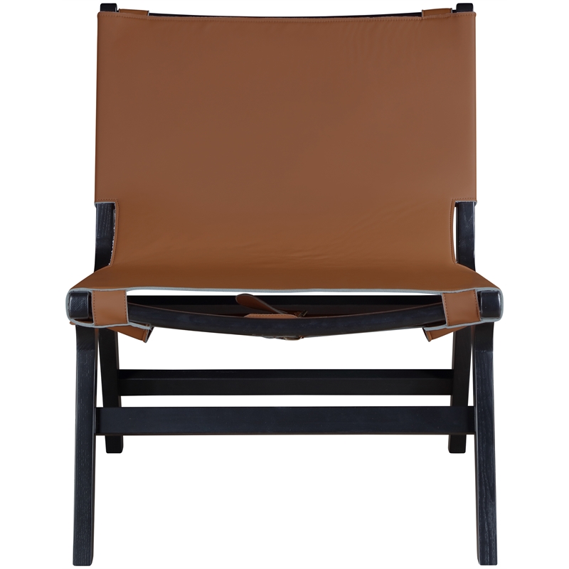 Bowery Hill Contemporary Cognac Vegan Leather Upholstered Accent Chair