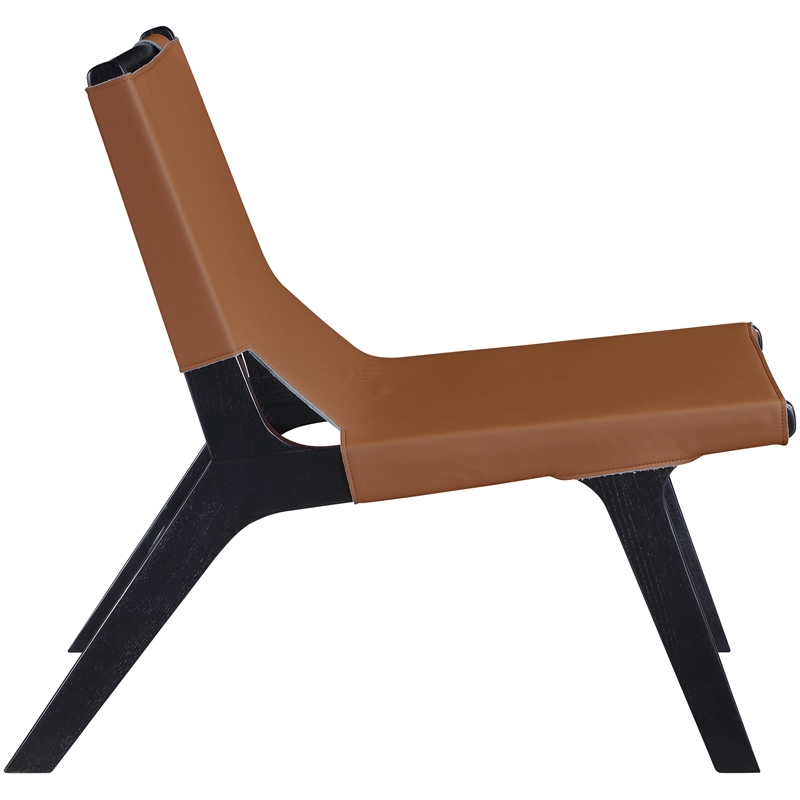 Bowery Hill Contemporary Cognac Vegan Leather Upholstered Accent Chair