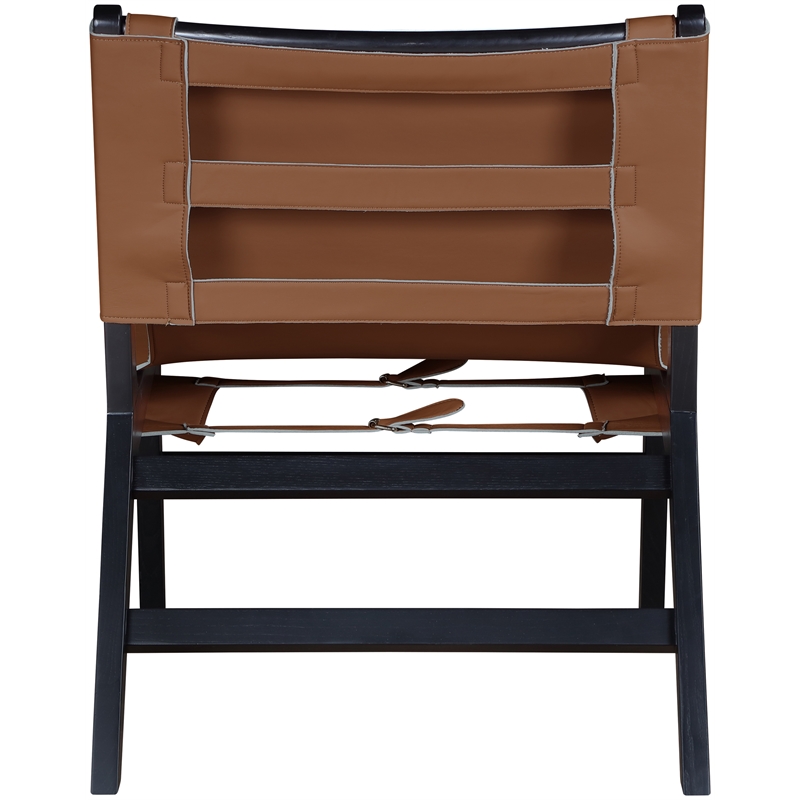 Bowery Hill Contemporary Cognac Vegan Leather Upholstered Accent Chair