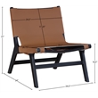 Bowery Hill Contemporary Cognac Vegan Leather Upholstered Accent Chair