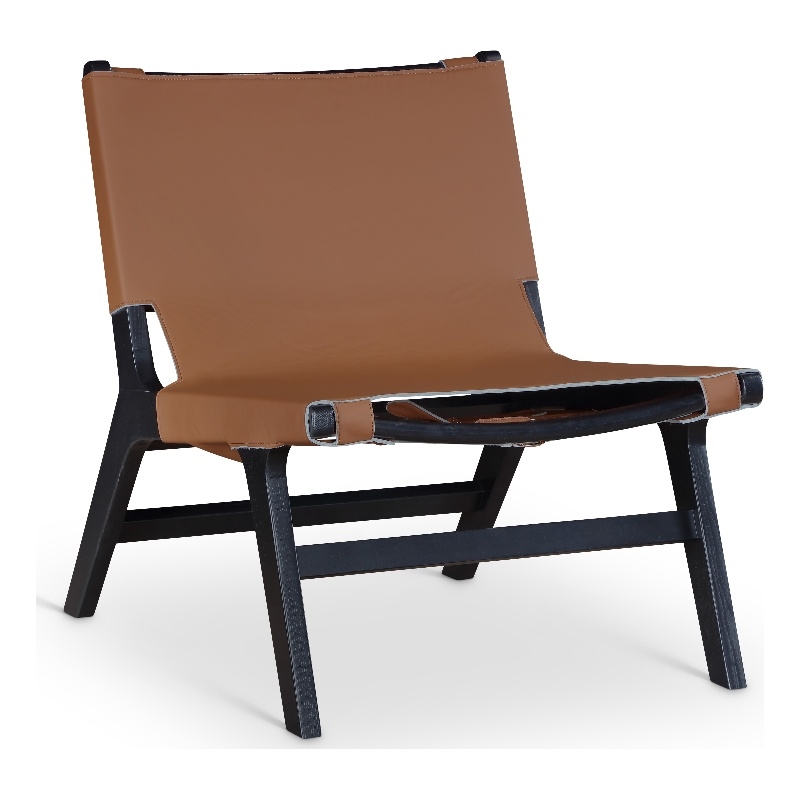 Bowery Hill Contemporary Cognac Vegan Leather Upholstered Accent Chair