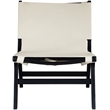 Bowery Hill Contemporary Cream Vegan Leather Upholstered Accent Chair