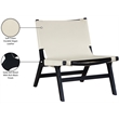 Bowery Hill Contemporary Cream Vegan Leather Upholstered Accent Chair