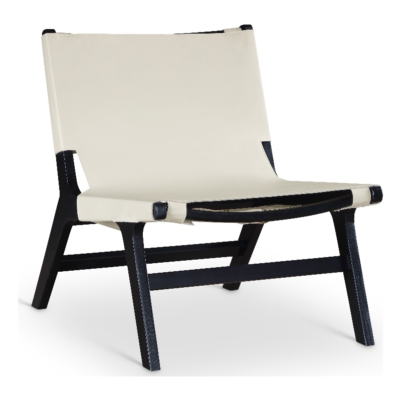 Bowery Hill Contemporary Cream Vegan Leather Upholstered Accent Chair