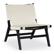 Bowery Hill Contemporary Cream Vegan Leather Upholstered Accent Chair
