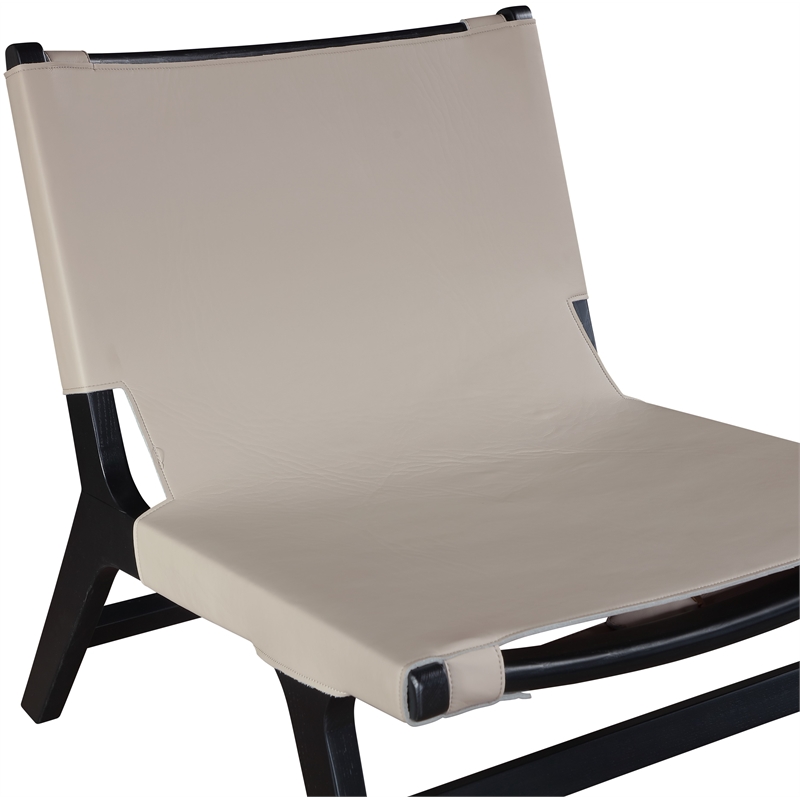 Bowery Hill Contemporary Taupe Vegan Leather Upholstered Accent Chair