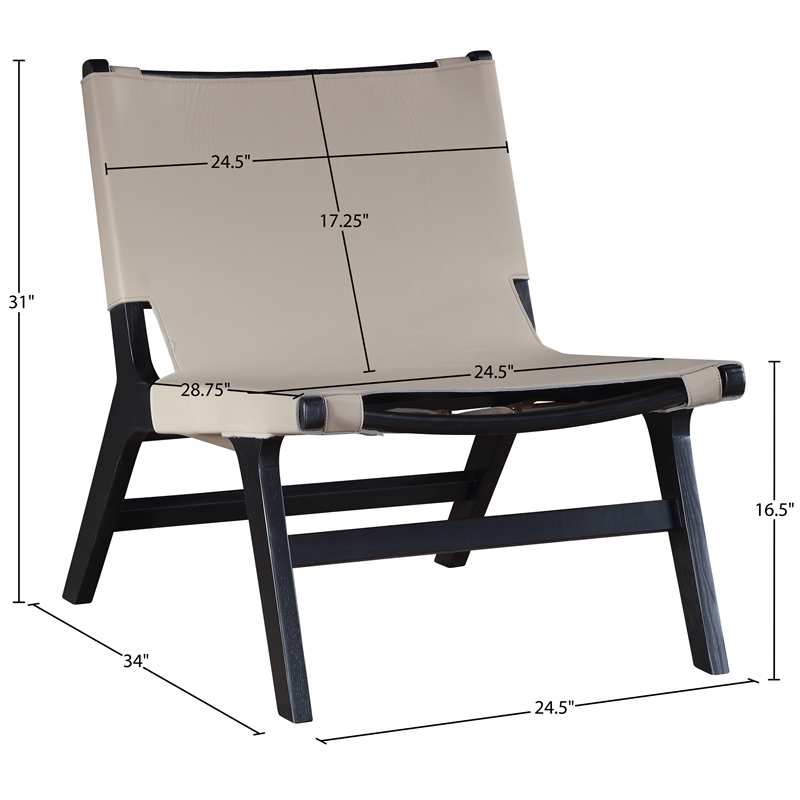 Bowery Hill Contemporary Taupe Vegan Leather Upholstered Accent Chair