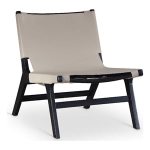 Bowery Hill Contemporary Taupe Vegan Leather Upholstered Accent Chair