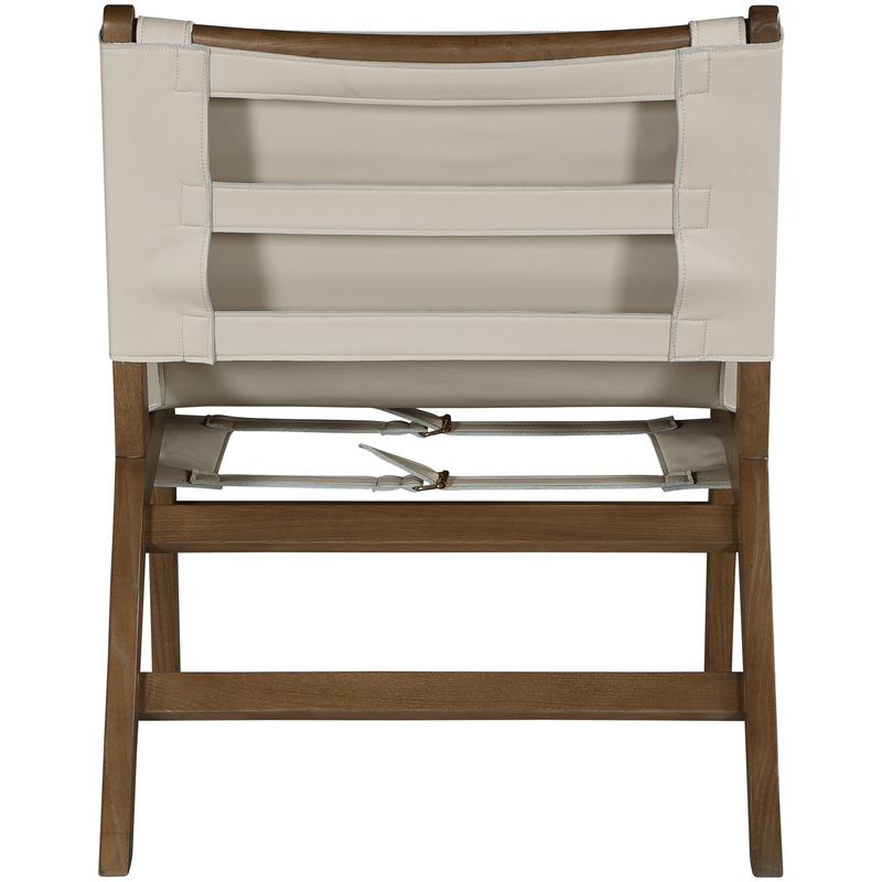 Bowery Hill Contemporary Beige Vegan Leather Upholstered Accent Chair