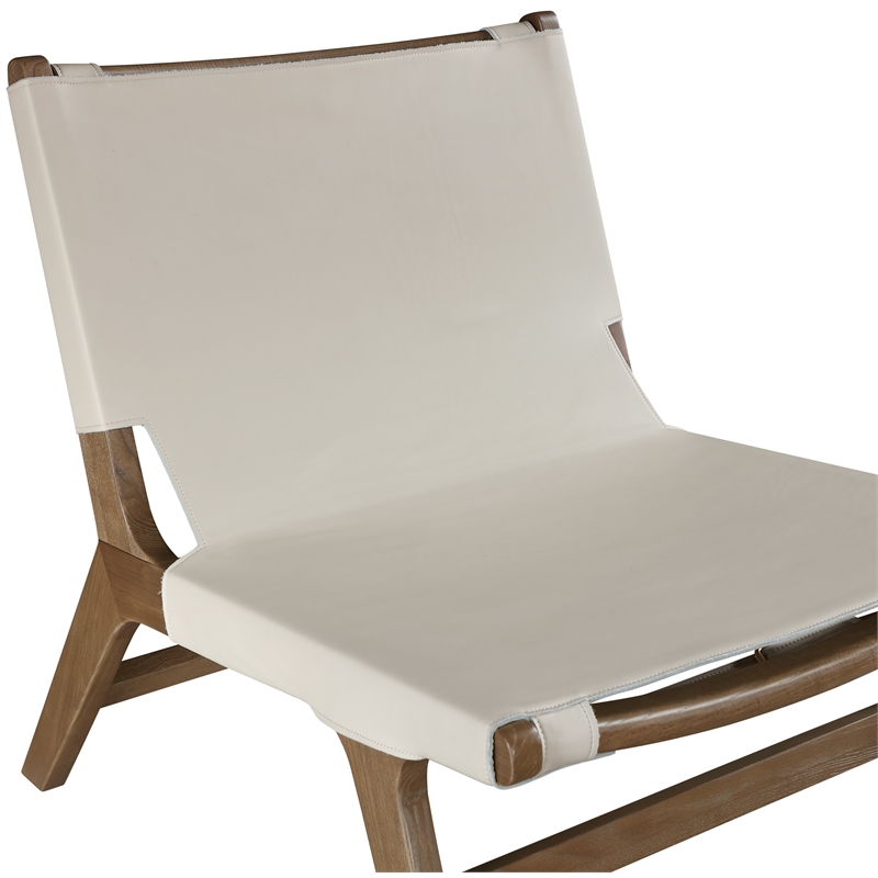 Bowery Hill Contemporary Beige Vegan Leather Upholstered Accent Chair