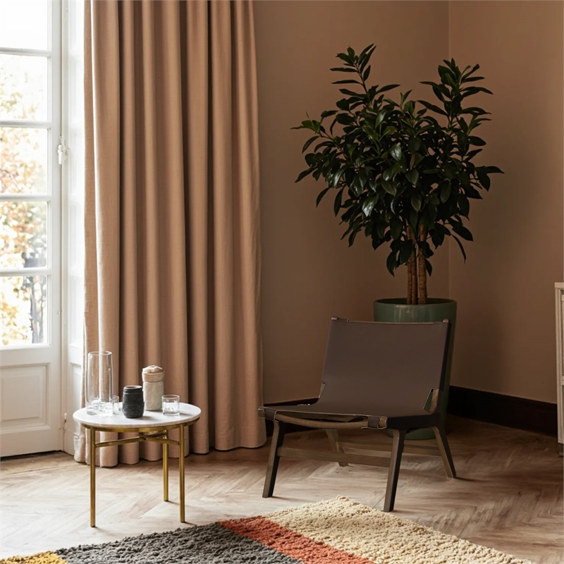 Bowery Hill Contemporary Brown Vegan Leather Upholstered Accent Chair