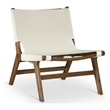 Bowery Hill Contemporary Cream Vegan Leather Upholstered Accent Chair