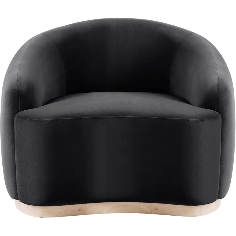 Bowery Hill Contemporary Black Durable Velvet Upholstered Chair