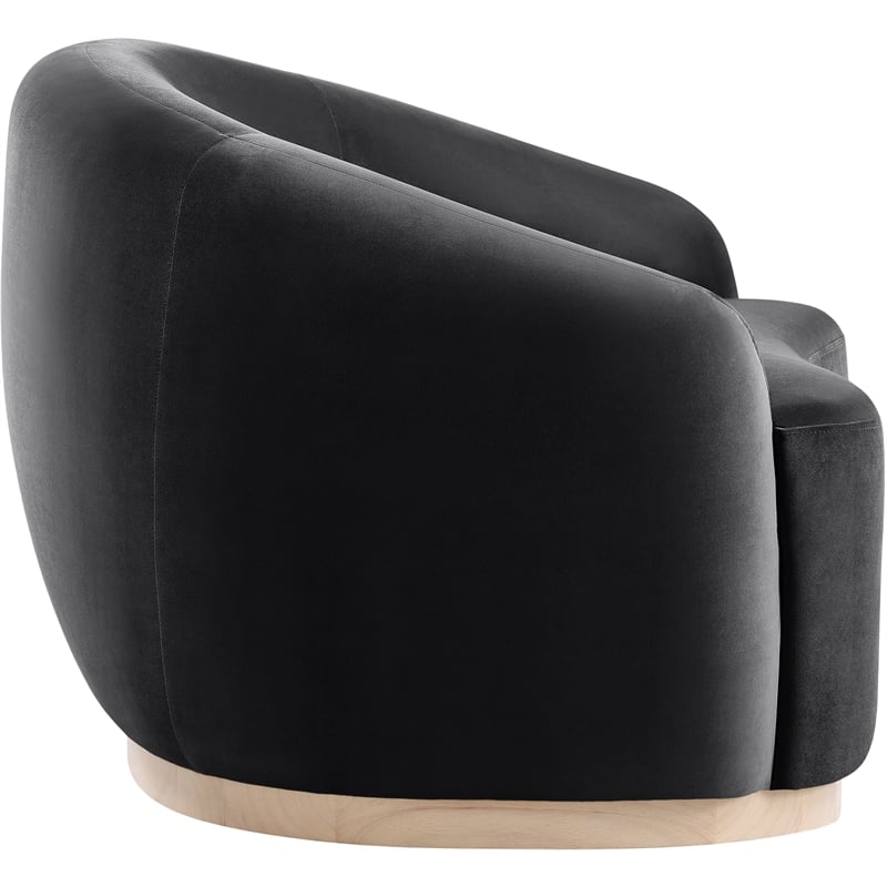 Bowery Hill Contemporary Black Durable Velvet Upholstered Chair