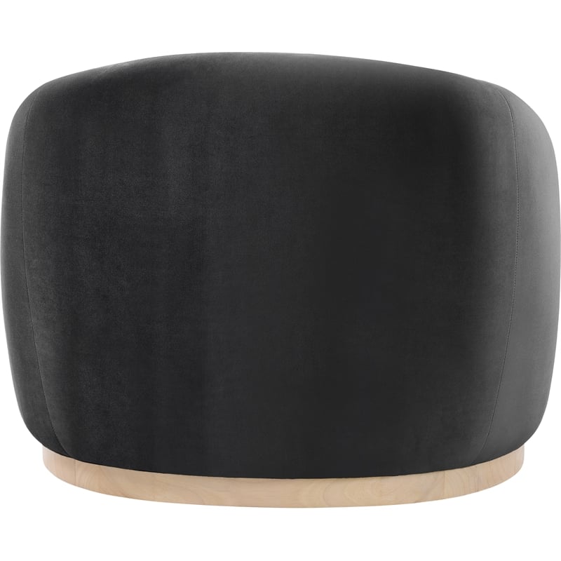 Bowery Hill Contemporary Black Durable Velvet Upholstered Chair