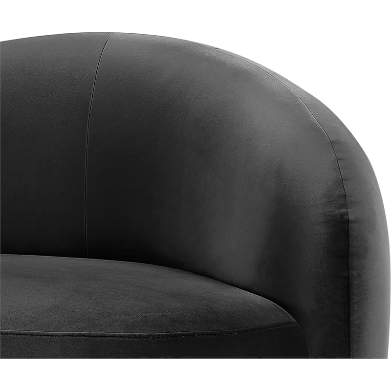 Bowery Hill Contemporary Black Durable Velvet Upholstered Chair