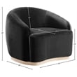 Bowery Hill Contemporary Black Durable Velvet Upholstered Chair