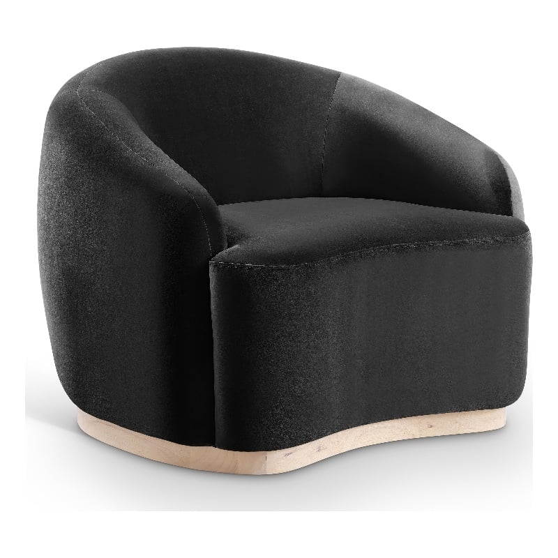Bowery Hill Contemporary Black Durable Velvet Upholstered Chair