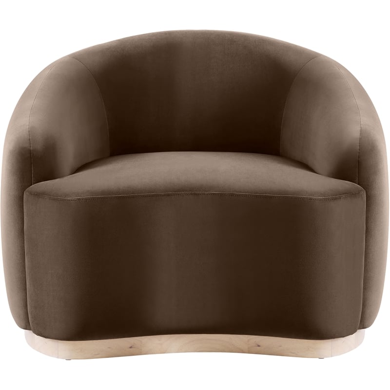 Bowery Hill Contemporary Brown Durable Velvet Upholstered Chair