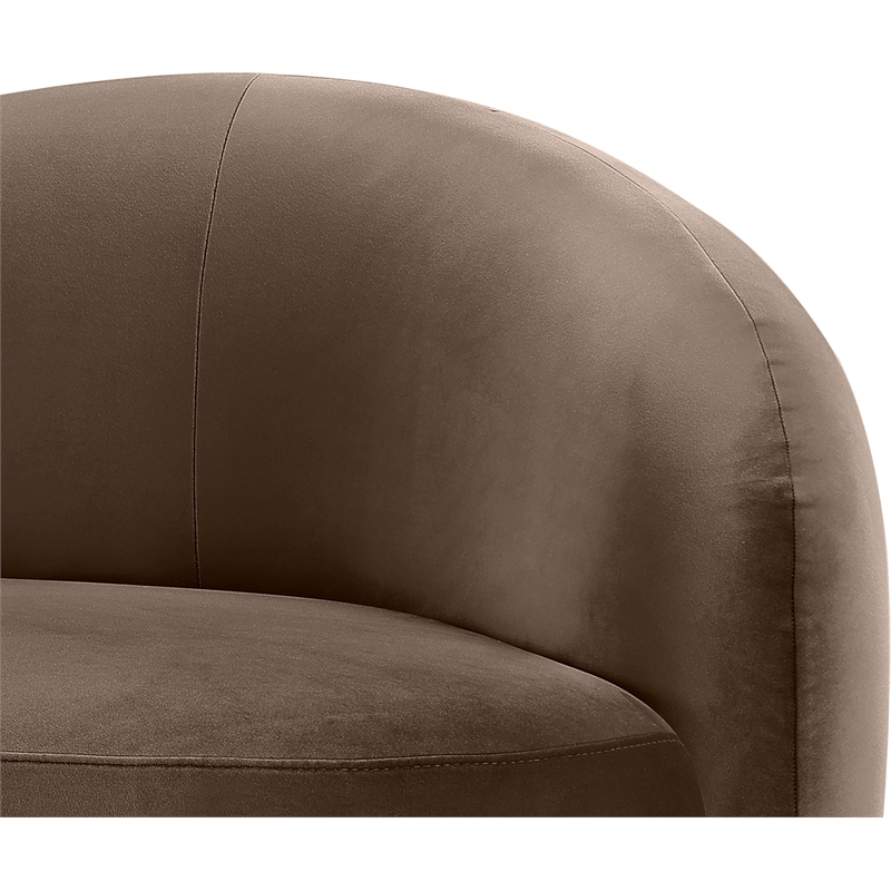 Bowery Hill Contemporary Brown Durable Velvet Upholstered Chair