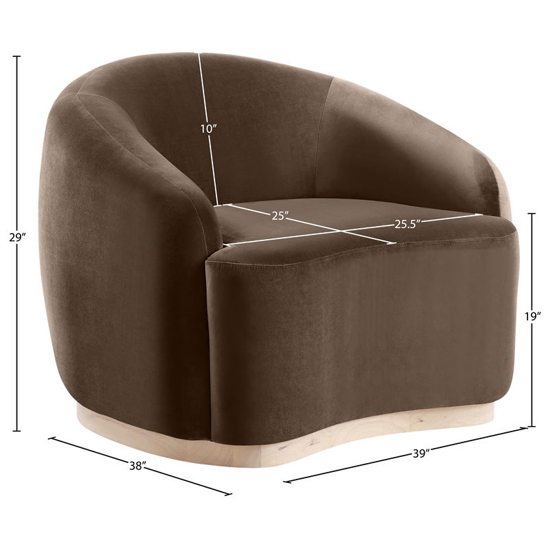 Bowery Hill Contemporary Brown Durable Velvet Upholstered Chair