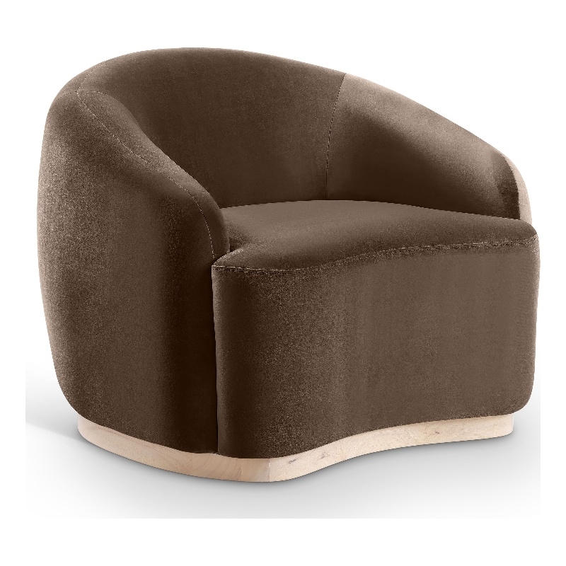 Bowery Hill Contemporary Brown Durable Velvet Upholstered Chair